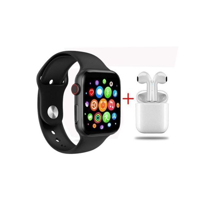 Bluetooth Headset Plus IOS & Android Waterproof Smart Watch Combination - Black