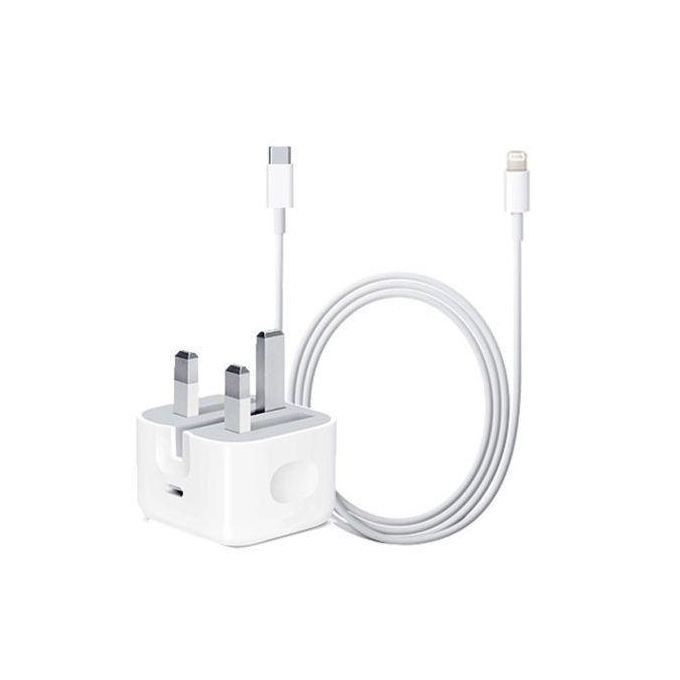 Iphone Original 20W USB-C Super Fast Charger With Type-C To Lightening Cable 20watts Full Kit-White