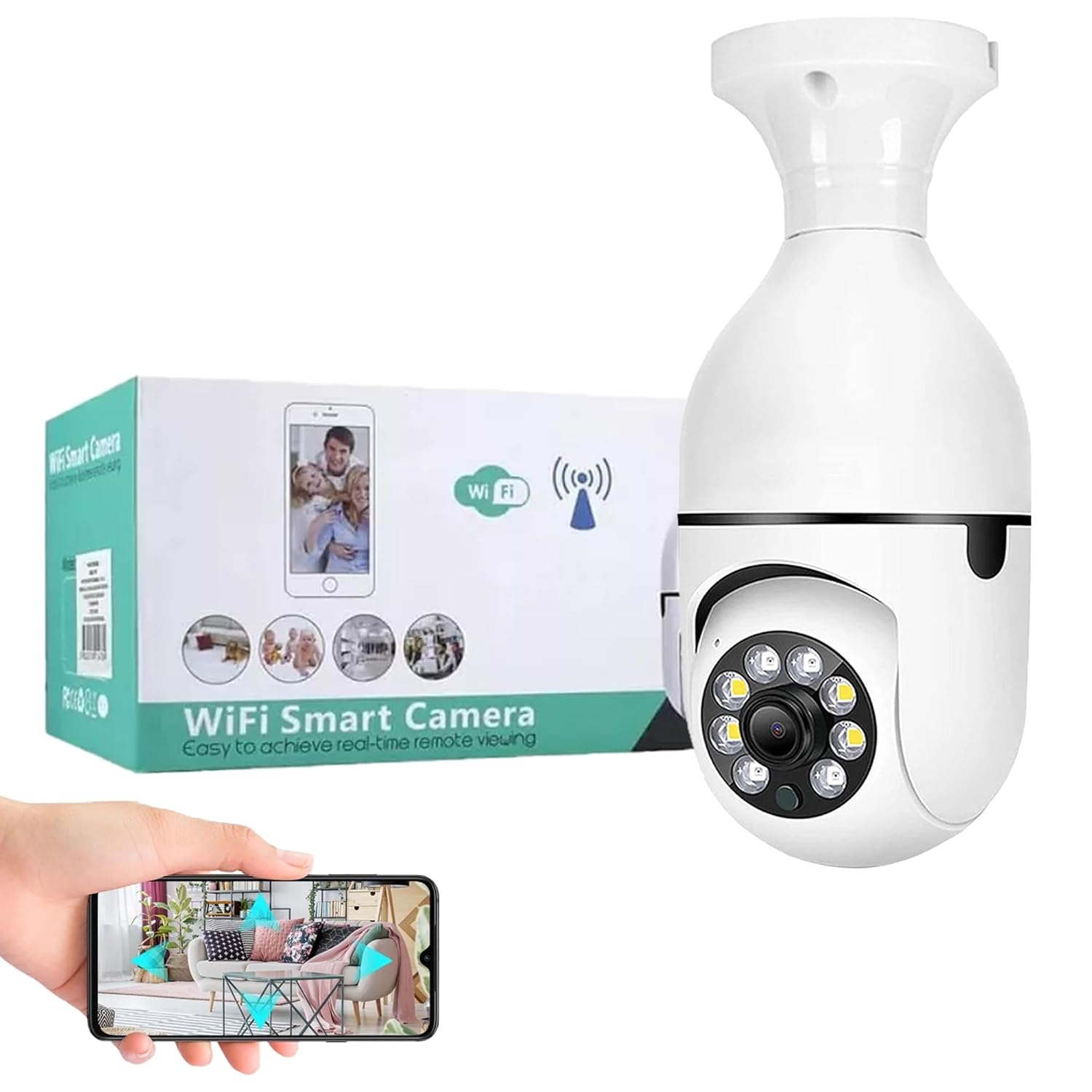 Wi-Fi CCTV Home Security Camera for Outdoor Indoor 2.4GHz 360° Degree Pan/Tilt Panoramic IP Dome Cameras,Human Detection,Motion Tracking,2-Way Audio,Night Vision,Support Upto 128GB SD Card
