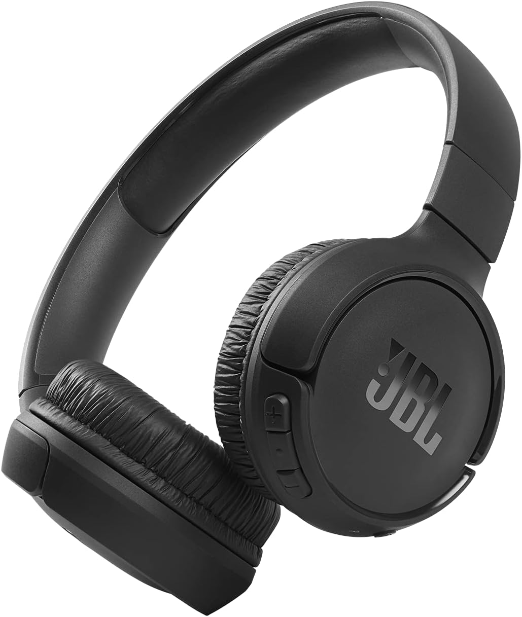 JBL Tune 520 BT Wireless On Ear Headphones, Pure Bass Sound, 40H Battery, Speed Charge, Fast USB Type-C, Multi-Point Connection, Foldable Design, Voice Assistant - Black